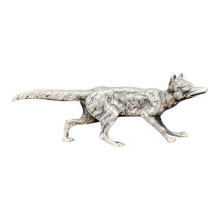 Antique German Silver Fox Collectible Figurine For Sale