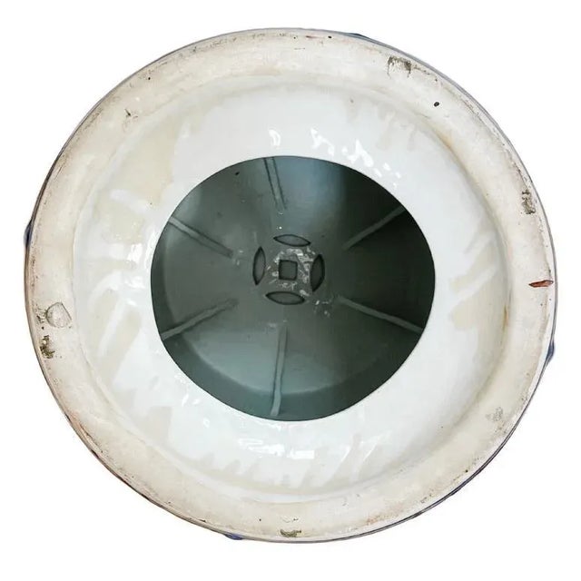 Chinese Blue & White Garden Stool With Dragon & Phoenix For Sale - Image 9 of 9