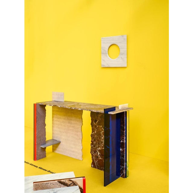 Contemporary MB Console Table in Reclaimed Natural Stone by Nerinea For Sale - Image 3 of 8