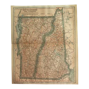 1920s Vermont & New Hampshire State Map