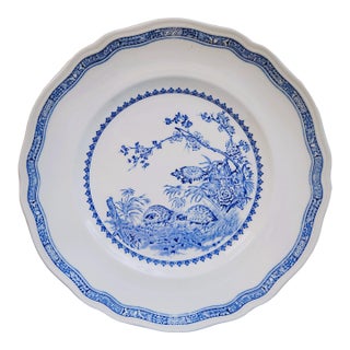 Furnival's Quail Blue & White Dinner Plate For Sale
