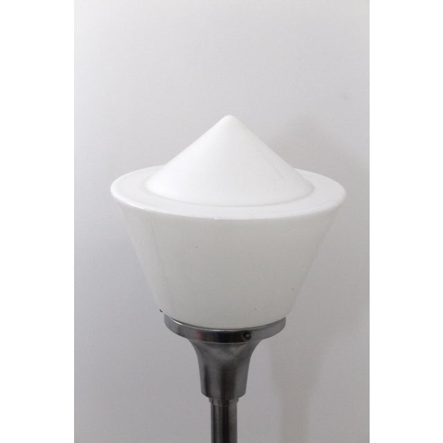 Art Deco Aluminum & Opaline Glass Table Lamp, 1930s For Sale - Image 13 of 18