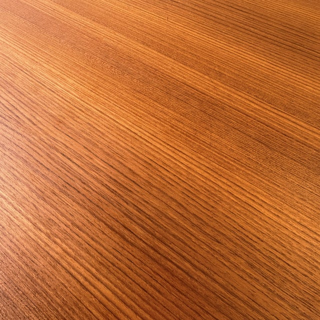 Vintage Danish 1960s Modern Teak Floating Top Freestanding Double Sided Executive Desk by Kai Kristiansen for Feldballes Møbelfabrik For Sale - Image 12 of 15