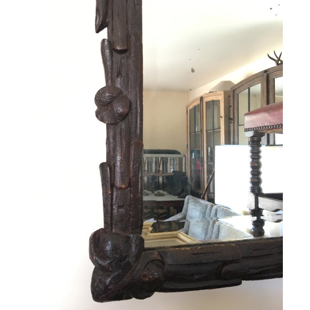 Late 20th Century Wood Carved Mirror For Sale - Image 4 of 4