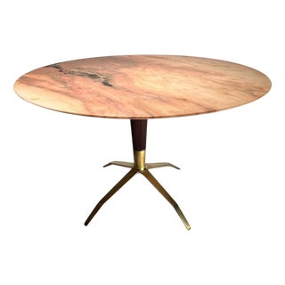Mid-Century Round Table with Marble Top from Melchiorre Bega, 1950s For Sale