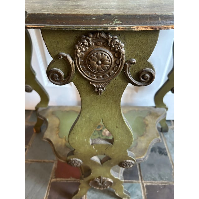 Vintage Hand Painted Two Tier Console Table For Sale - Image 10 of 12