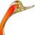 Figurative Vintage Cenedese Murano Yellow Orange Uranium Uv Reactive Gold Flecks Italian Art Glass Bird Sculpture For Sale - Image 3 of 10