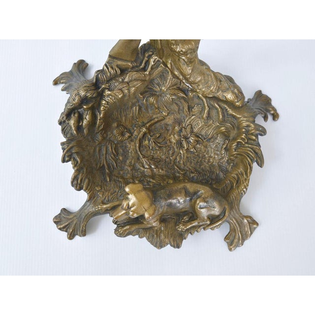 Metal Vintage Hunting Scene Umbrella Stand in Gilded Brass, 1950s For Sale - Image 7 of 11