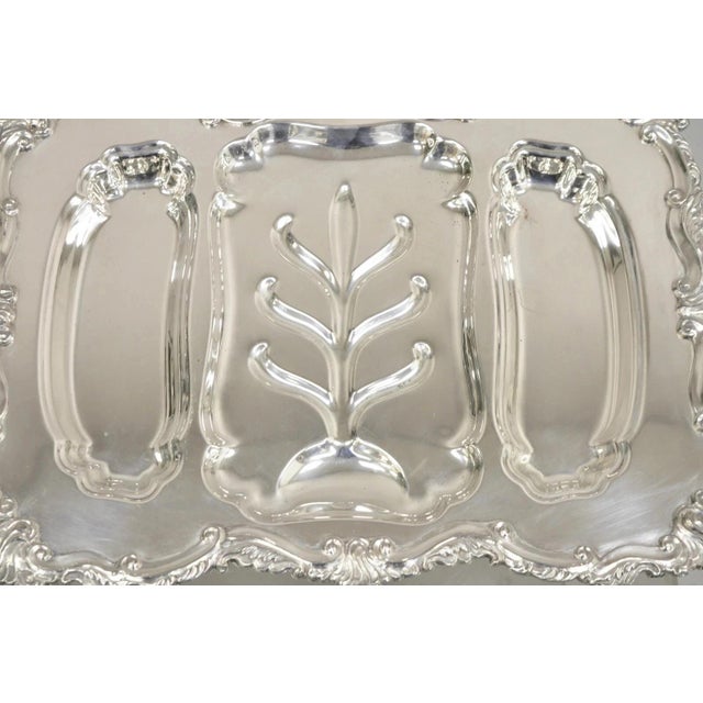 Victorian Vintage Victorian Silver Plated Twin Handle Meat Cutlery Serving Platter Tray For Sale - Image 3 of 12
