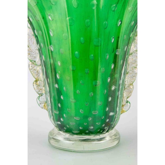 1930s Art Deco Vase in Light Green Murano Glass by Barovier and Toso, Italy, 1930s For Sale - Image 5 of 6