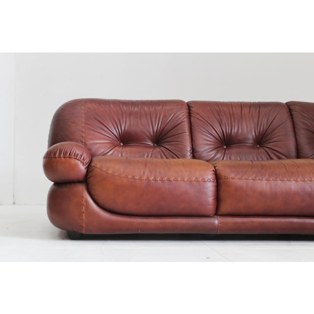 Animal Skin Vintage Italian Sapporo Sofa in Leather from Mobil Girgi, 1970s For Sale - Image 7 of 9