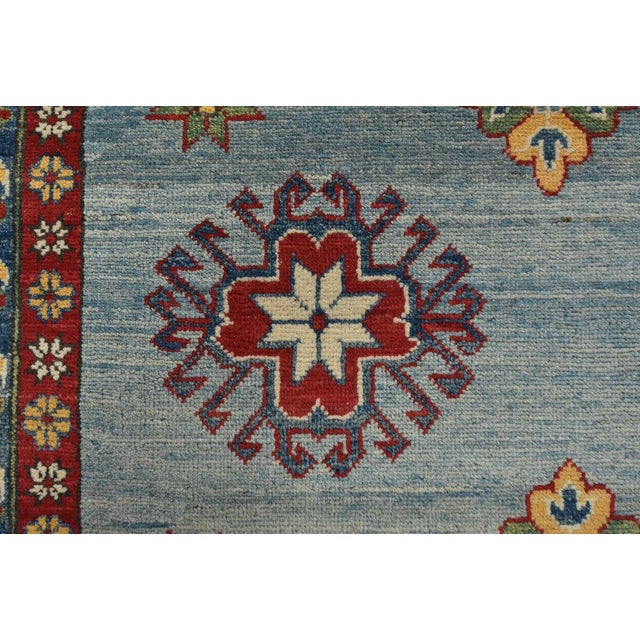 Blue Kazak Rug 10’1” X 13’6” Blue Wool Tribal Hand-Knotted Oriental Carpet For Sale - Image 8 of 15