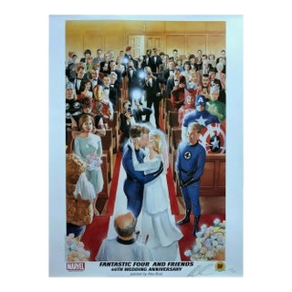Rare Signed Alex Ross Fantastic 4 Wedding Lithograph Marvel Hero Dynamic Forces For Sale