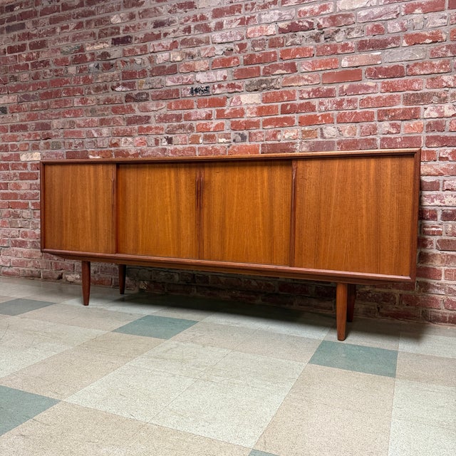 Danish Modern Teak Credenza by Axel Christiansen for Aco Møbler c.1960s, Attributed For Sale - Image 10 of 11