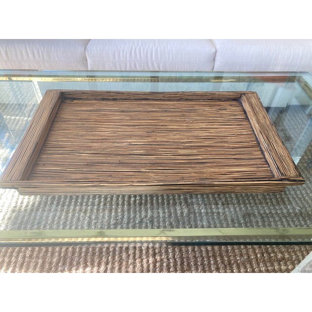 1970s Zebra Wood Vintage Marquetry Tray For Sale - Image 5 of 12