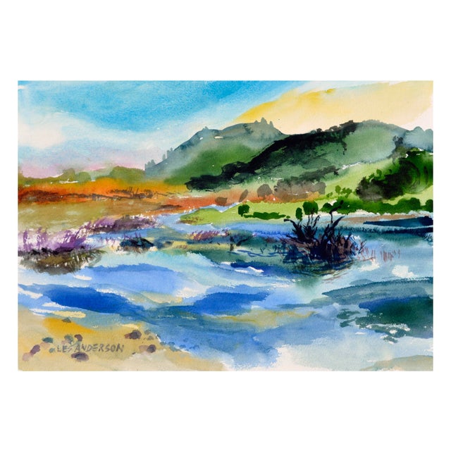 Moss Landing Marshland Landscape by Les Anderson For Sale - Image 4 of 4