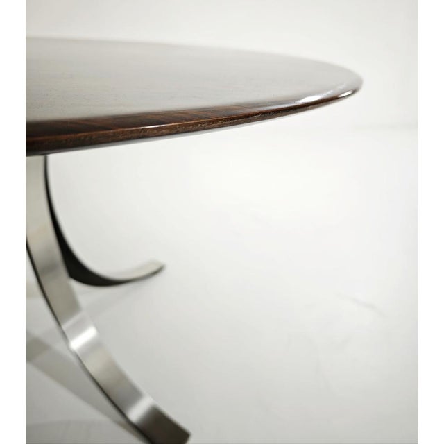 Round Model T69 Dining Table in Wood and Steel by Osvaldo Borsani and Eugenio Gerli for Tecno, 1965 For Sale - Image 9 of 15