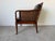 Wood 1970s Hickory Chair Regency Style Faux Bamboo Caned Lounge Armchair on Brass Casters For Sale - Image 7 of 12