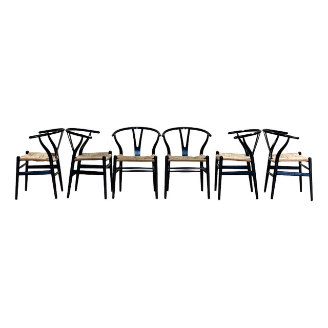 CH24 Wishbone Chairs by Hans J Wegner for Carl Hansen & Søn, Set of 6 For Sale