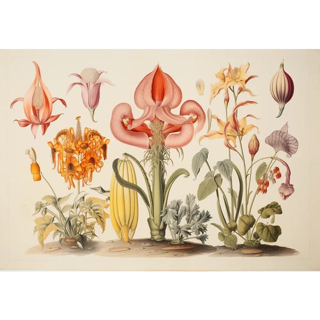 13" X 9" 'Garden Flowers' Botanical Print, Unframed / Herbarium For Sale - Image 6 of 6