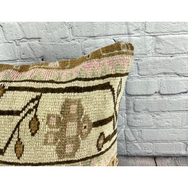 Turkish 20 x 20 Rug Pillow Horizon Whispers Turkish Pillow Cushion Cover For Sale - Image 3 of 4
