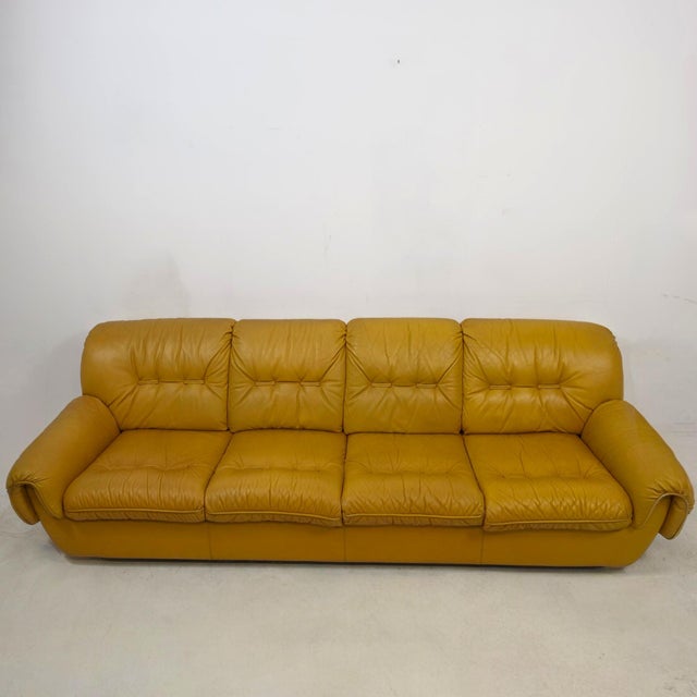 1960s Mid-Century Italian Brutalist Leather Livingroom Set, 1960s, Set of 3 For Sale - Image 5 of 14