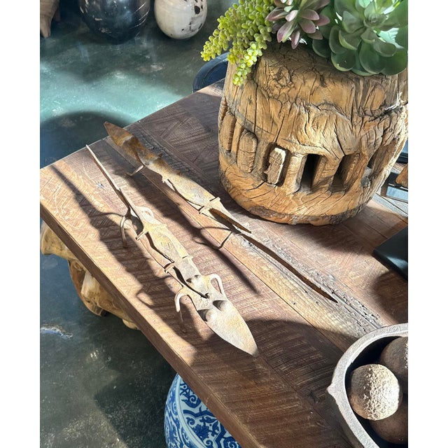 Brown Mid 20th Century Old Dogon Iron Lizard Figure For Sale - Image 8 of 9