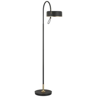Thomas O'Brien by Visual Comfort Signature Oso 58" Articulating Reading Floor Lamp in Modern Iron and Hand-Rubbed Antique Brass with Modern Iron Shade For Sale