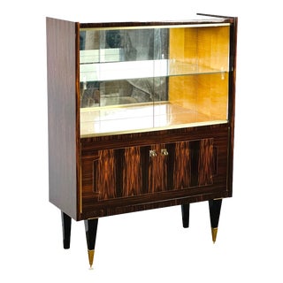 French Modern Display Cabinet in Macassar, 1950 For Sale