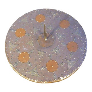 18" Tooled Leather & Studded Scottish Targe Shield: Authentic Hollywood Prop From Global Effects Scultural Wall Art For Sale