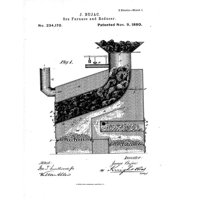 Late 19th Century C. 1880 Ore Furnace Patent Model With Patent Documents by James Bujac For Sale - Image 5 of 17