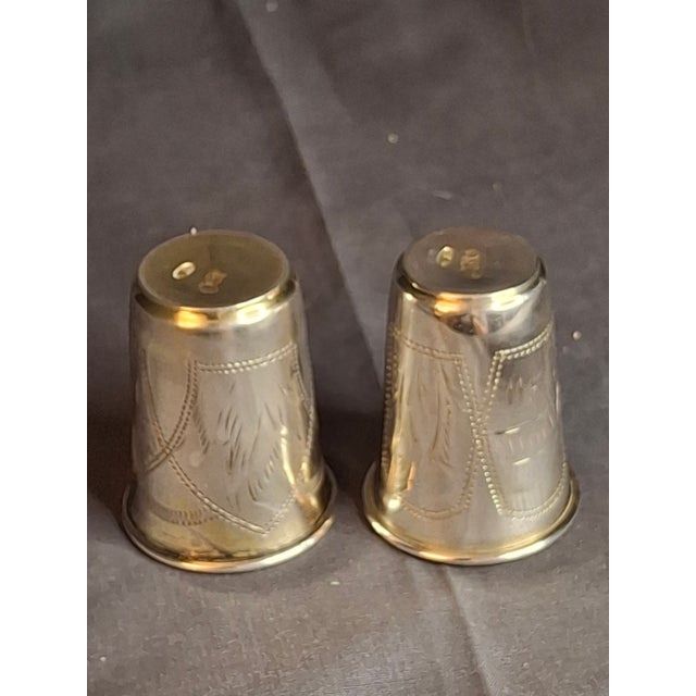 Antique Russian 84 Silver Kiddush Cups Pair Heirs of Zakhoder Kiev 1908-1917 For Sale - Image 10 of 16