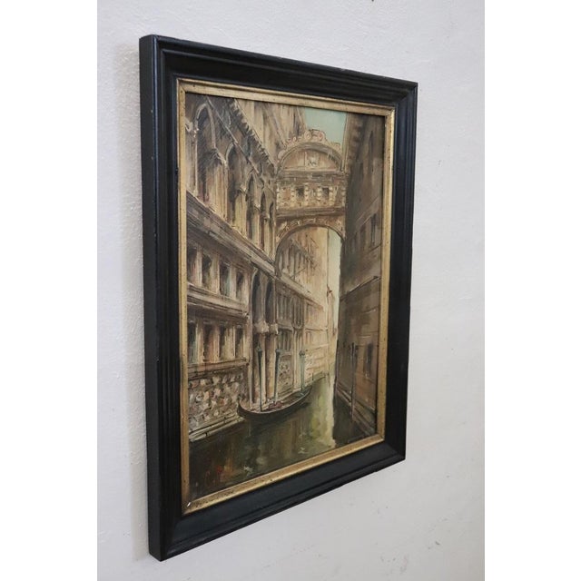 C. Rizzi, Venice the Bridge of Sighs, Oil Painting on Canvas, 20th Century, Framed For Sale - Image 3 of 11