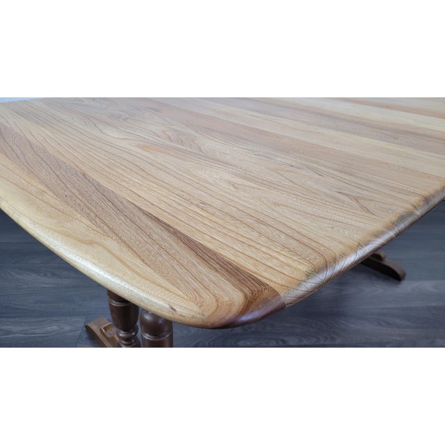 Wood Ercol Grand Refectory Dining Table, 1990s, Set of 4 For Sale - Image 7 of 13