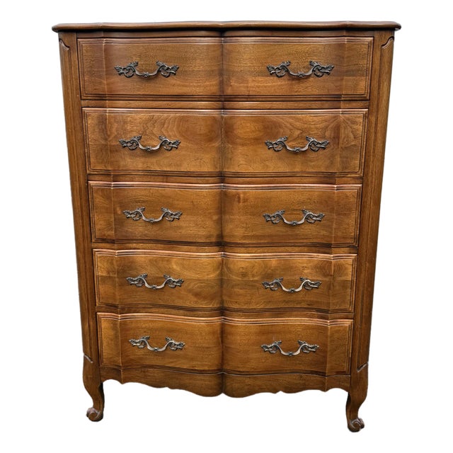 1970s Vintage French Provincial Highboy Dresser/Chest For Sale