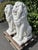 Classical Seated Lion Garden Statues in White Cast Stone, Set of 2 For Sale - Image 10 of 13