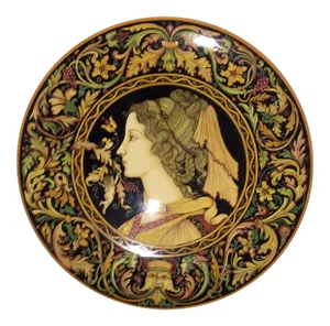 Giacomini Hand Painted Black Ceramic Platter
