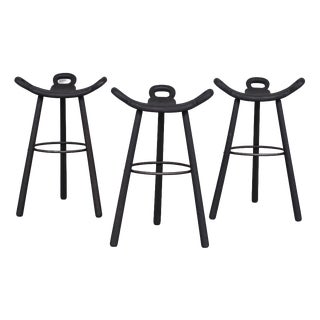 Mid-Century Stained Marbella Bar Stools, 1970s, Set of 3 For Sale