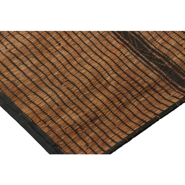 1950s Vintage Tuareg Runner Mat, Brown and Beige Striped Patterns - Rug & Kilim For Sale - Image 5 of 7