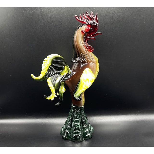 Multicolored Murano Glass Rooster Sculpture, 1950s For Sale - Image 10 of 14