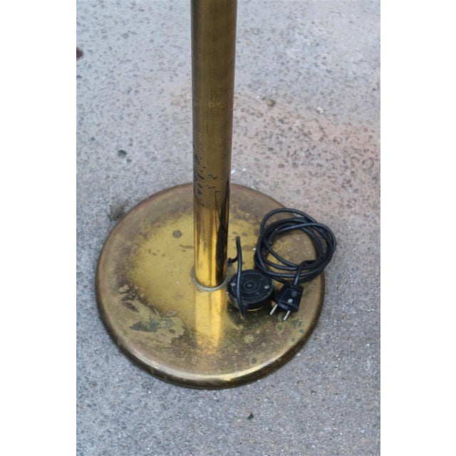 Floor Lamp in Brass and Green Glass from F. Fabbian, 1970s, in Very Good conditions. Designed 1970 to 1979 This piece has...