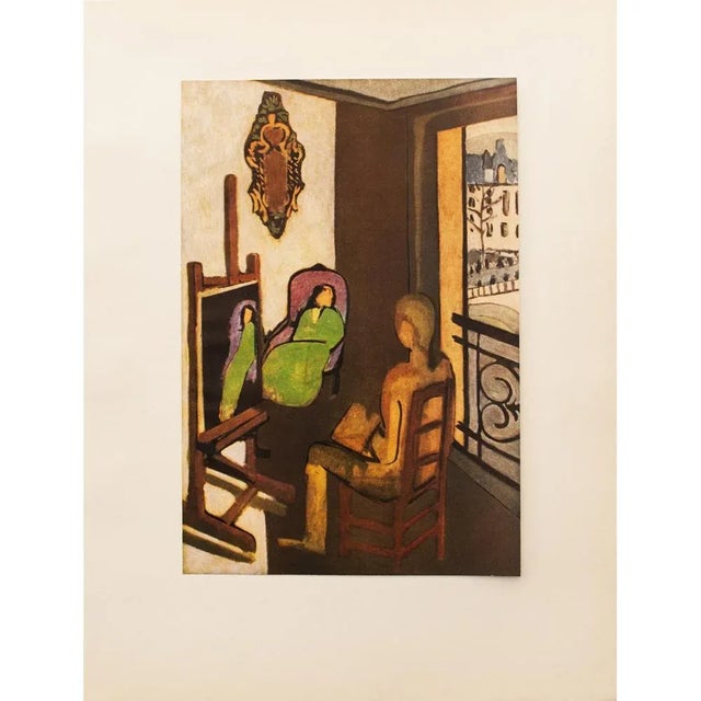 An excellent First Edition period offset lithograph, print, after painting "The Painter and His Model" (1916) by Henri...