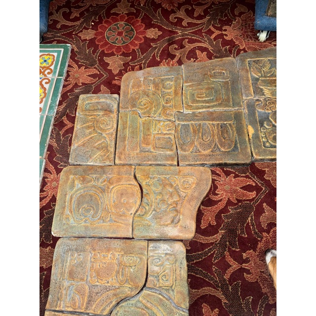 Vintage Calco Mayan Glyph Revival Fireplace Surround For Sale - Image 4 of 12