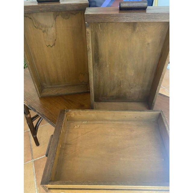 Rattan Desk with 3 Drawers, 1950s For Sale - Image 13 of 17