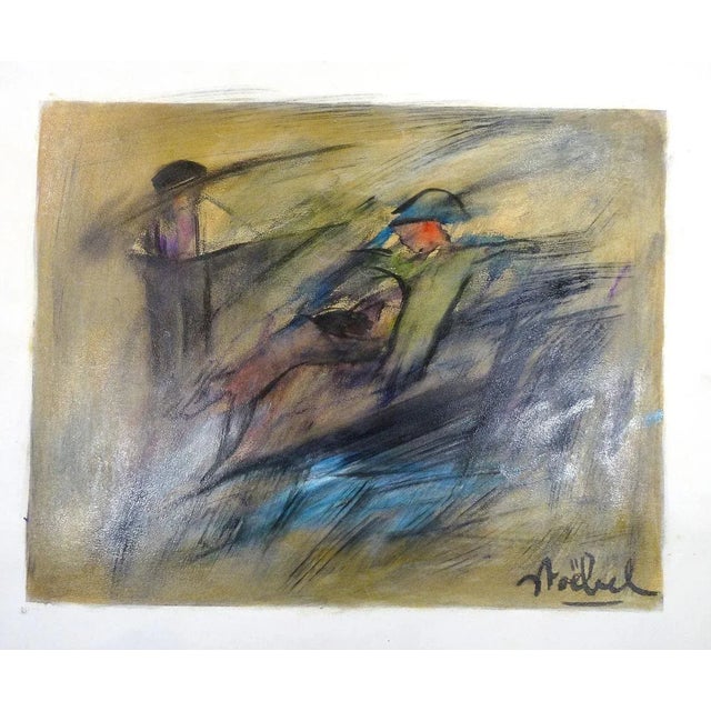 Hockey - Original Tempera on Paper by E. Stoebel - 1980s Late 20th Century For Sale - Image 3 of 3