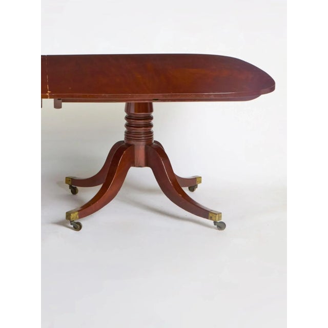 Early 19th Century Exquisite Antique English George III-Style Mahogany Wood Dining Table For Sale - Image 5 of 10