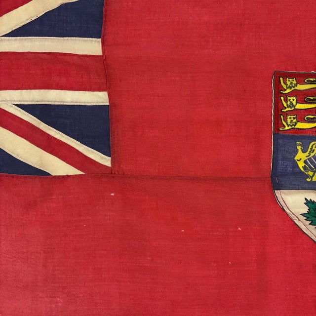 Mid 20th Century Vintage Sewn Wool Flag of Canada, Red Ensign For Sale - Image 5 of 7