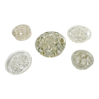 Elegant MCM Glass Flower Frogs – Set of 5 Ikebana Arrangers, 3" to 4.625" For Sale
