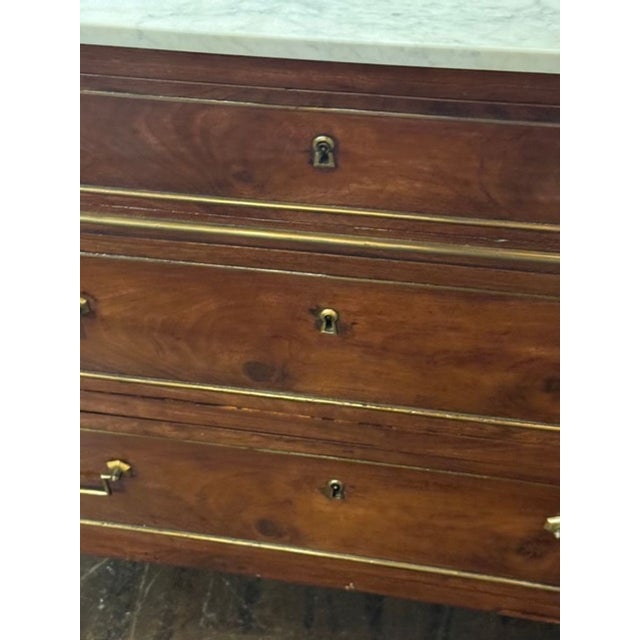 19th C. French Directoire’ Mahogany Chest For Sale - Image 4 of 9