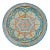 Late 19th Century Moorish Blue & Orange Judaica Ceramic Plate For Sale